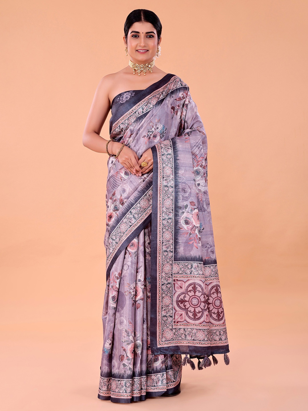 

NAAREE COLLECTION Floral Printed Saree, Blue
