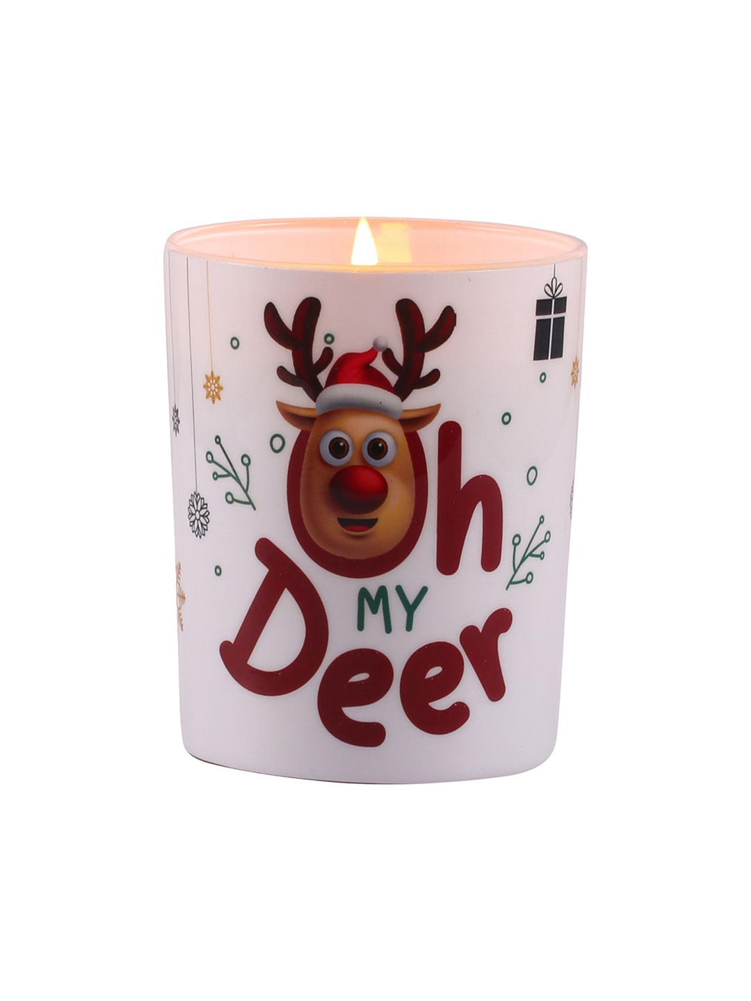 

Ekam White & Brown Candy Apple Crunch 7 oz Scented Christmas Jar Candle