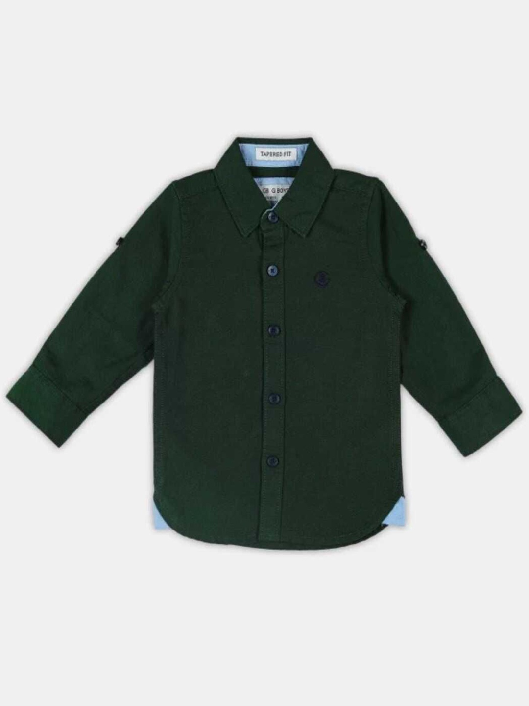 

MM Impex Unisex Kids Comfort Spread Collar Solid Cotton Casual Shirt, Green