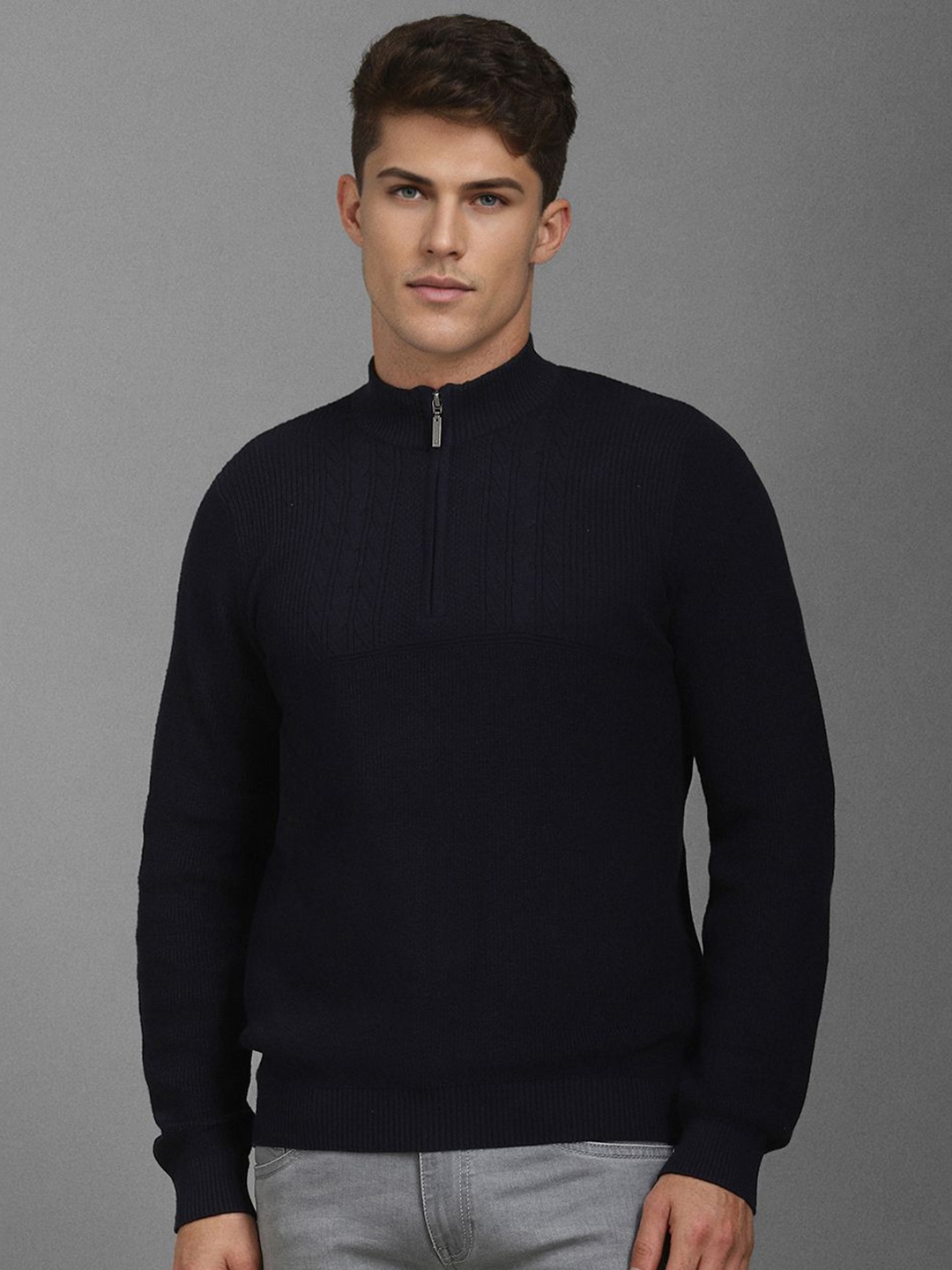 

Louis Philippe Jeans Men Cotton Pullover, Navy blue