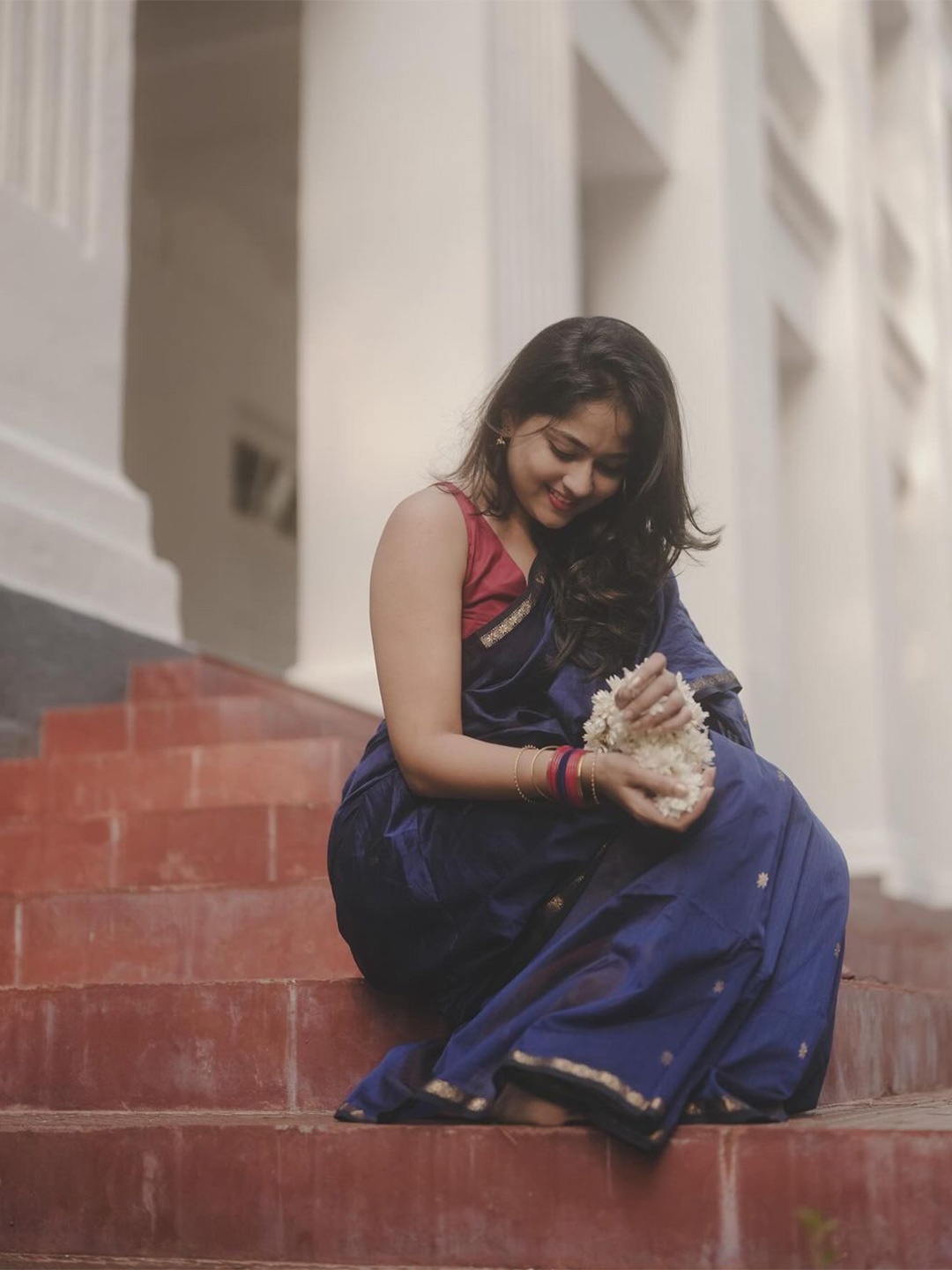 

bansari textiles Woven Design Zari Kanjeevaram Saree, Blue