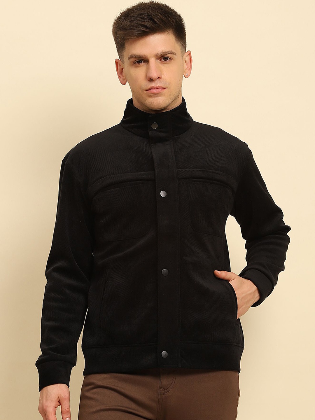 Global Republic Men Lightweight Tailored Jacket, Black