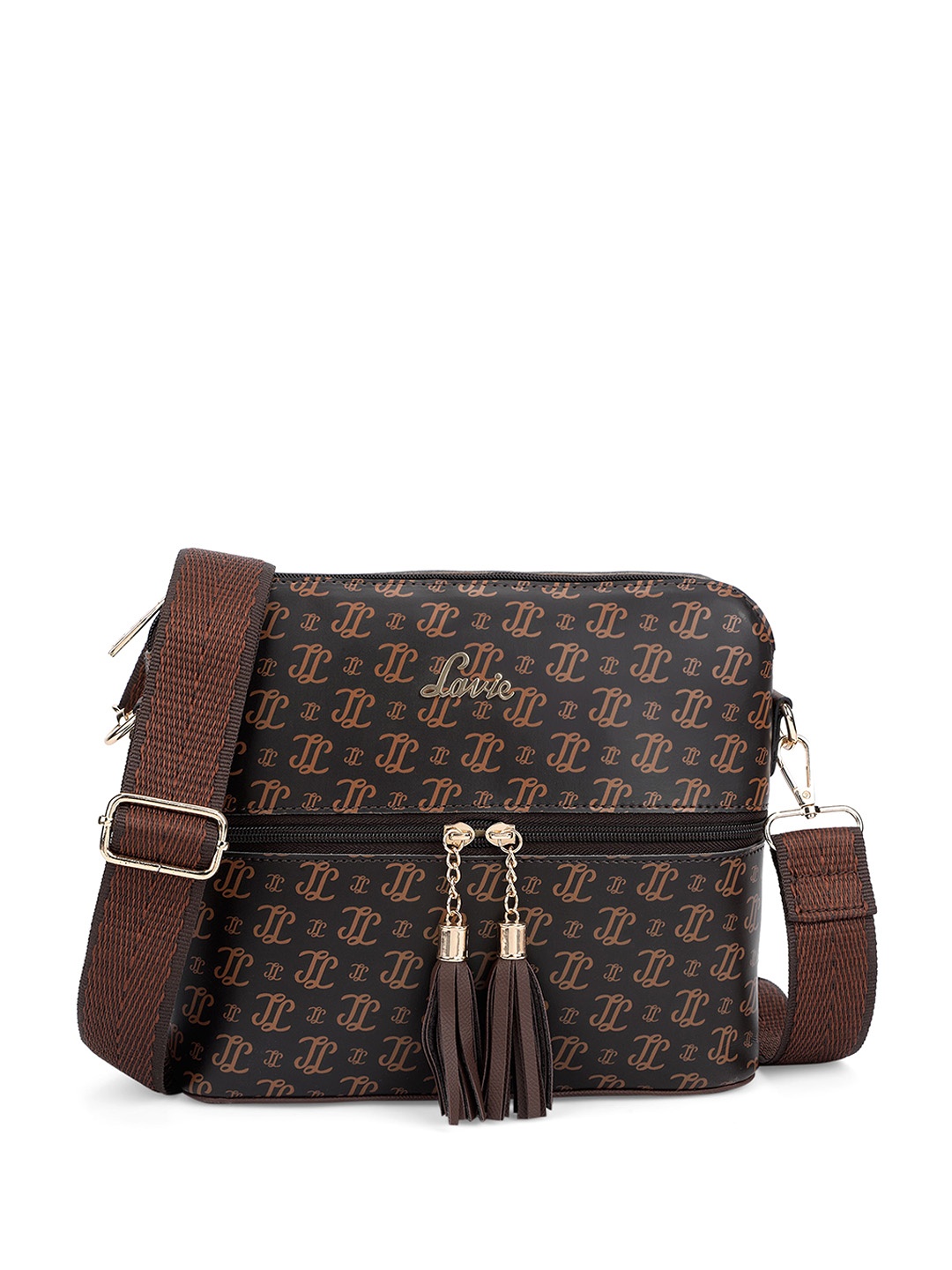 

Lavie Printed Structured Sling Bag, Brown