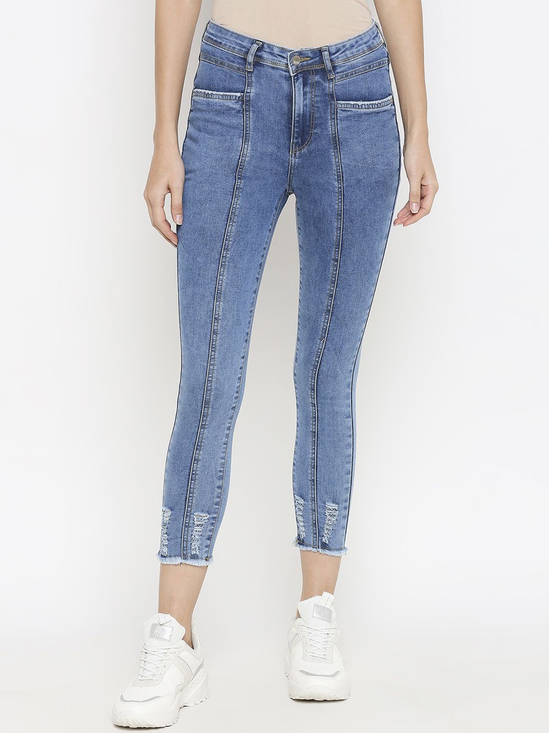 

Kraus Jeans Women Skinny Fit High-Rise Light Fade Jeans, Blue