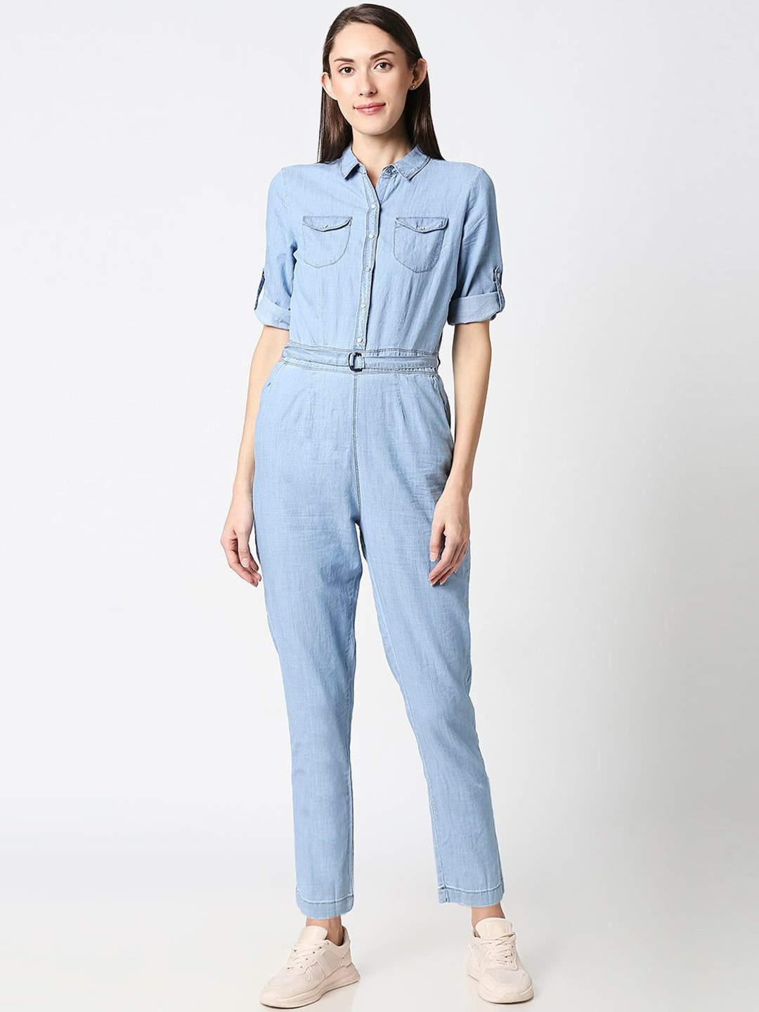 

Kraus Jeans Women Tencel Basic Jumpsuit, Blue
