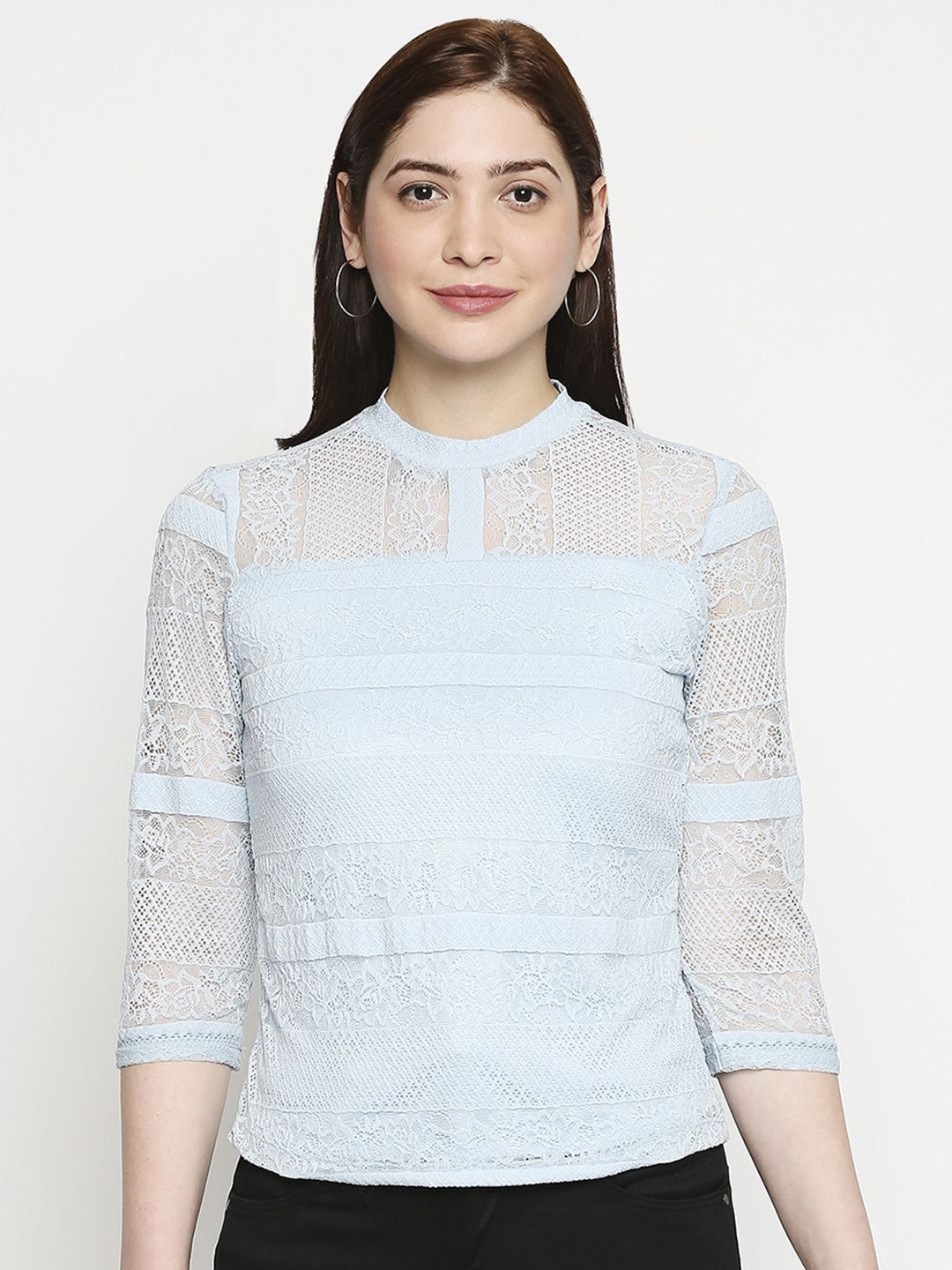 

Kraus Jeans Women Self Design Top, Blue