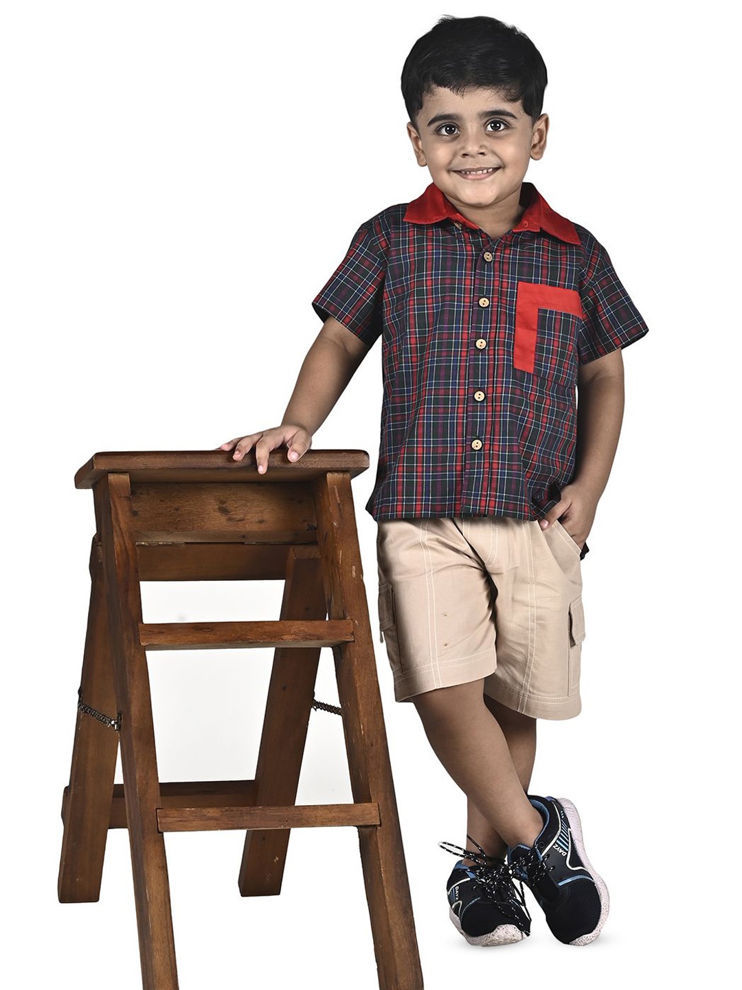 

Soleilclo Boys Comfort Tartan Checks Opaque Checked Party Shirt, Green