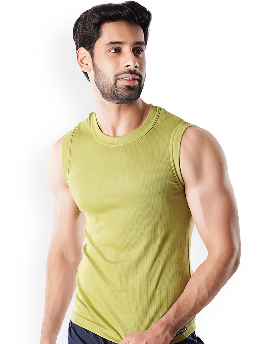 

Crusoe Men Combed Cotton Gym Innerwear Vest CRU-2005-324, Olive