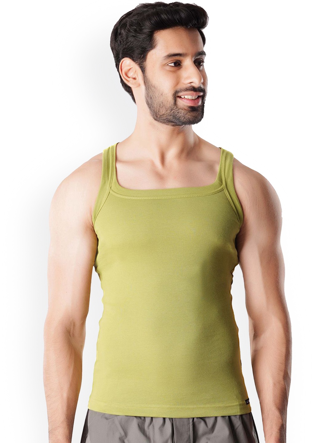 

Crusoe Men Super Soft Combed Cotton Basic Vest CRU-2011-199, Olive