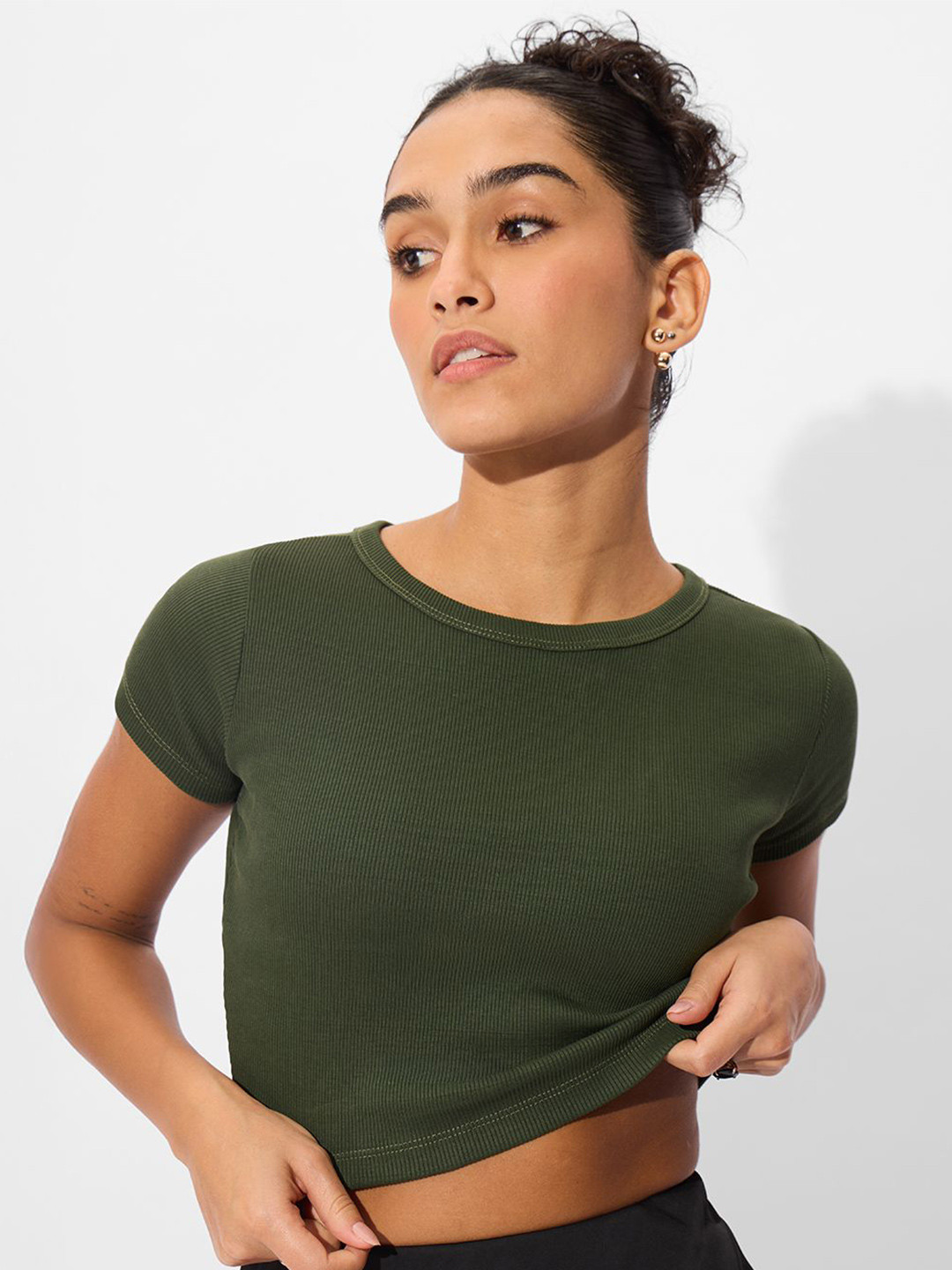 

The Souled Store Women Crop Top, Olive