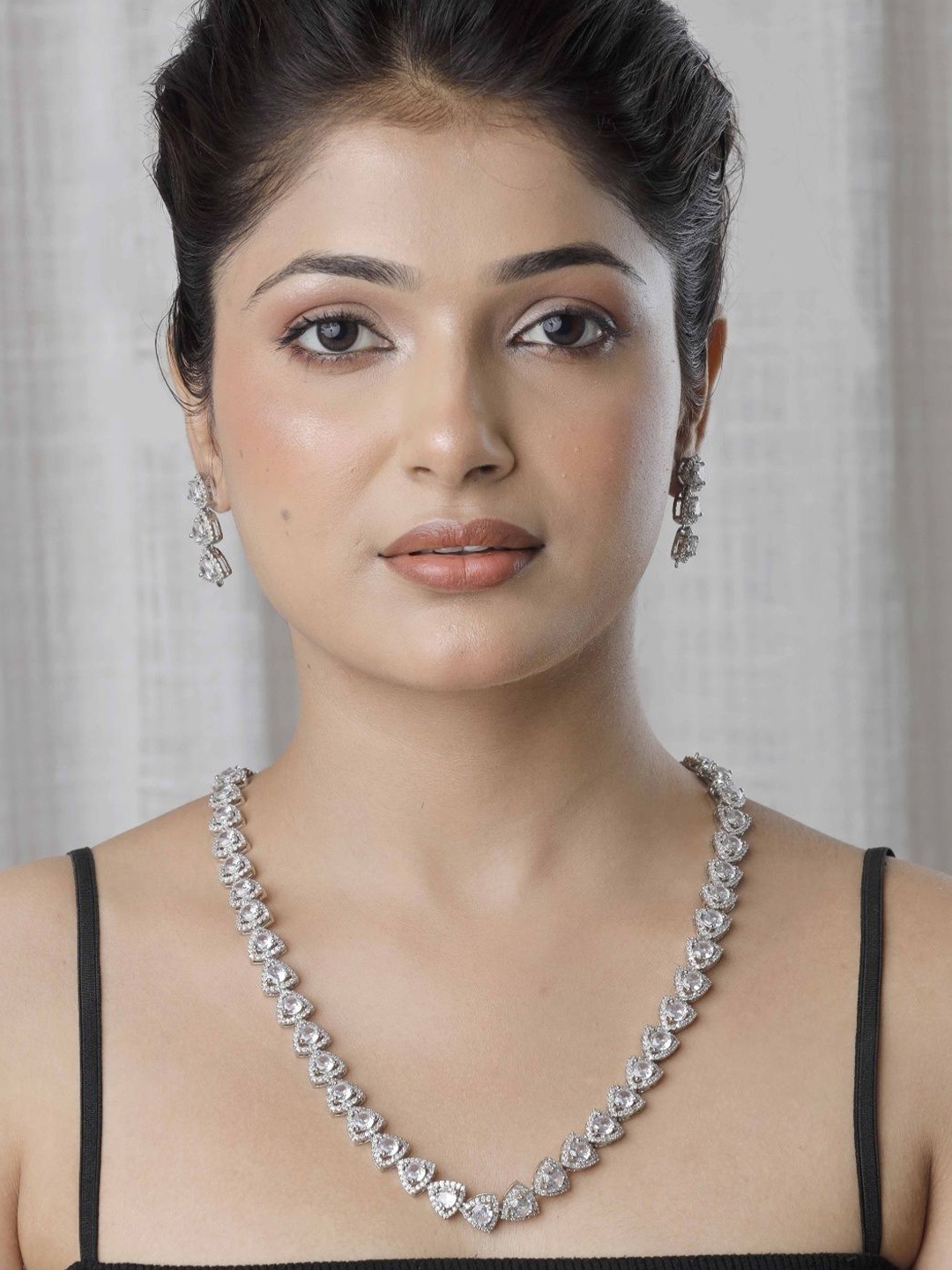 

STYLE DECO Silver-Plated Cubic Zirconia Necklace