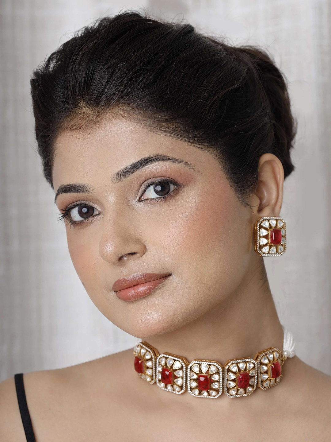

STYLE DECO Gold Plated CZ Studded Jewellery Set