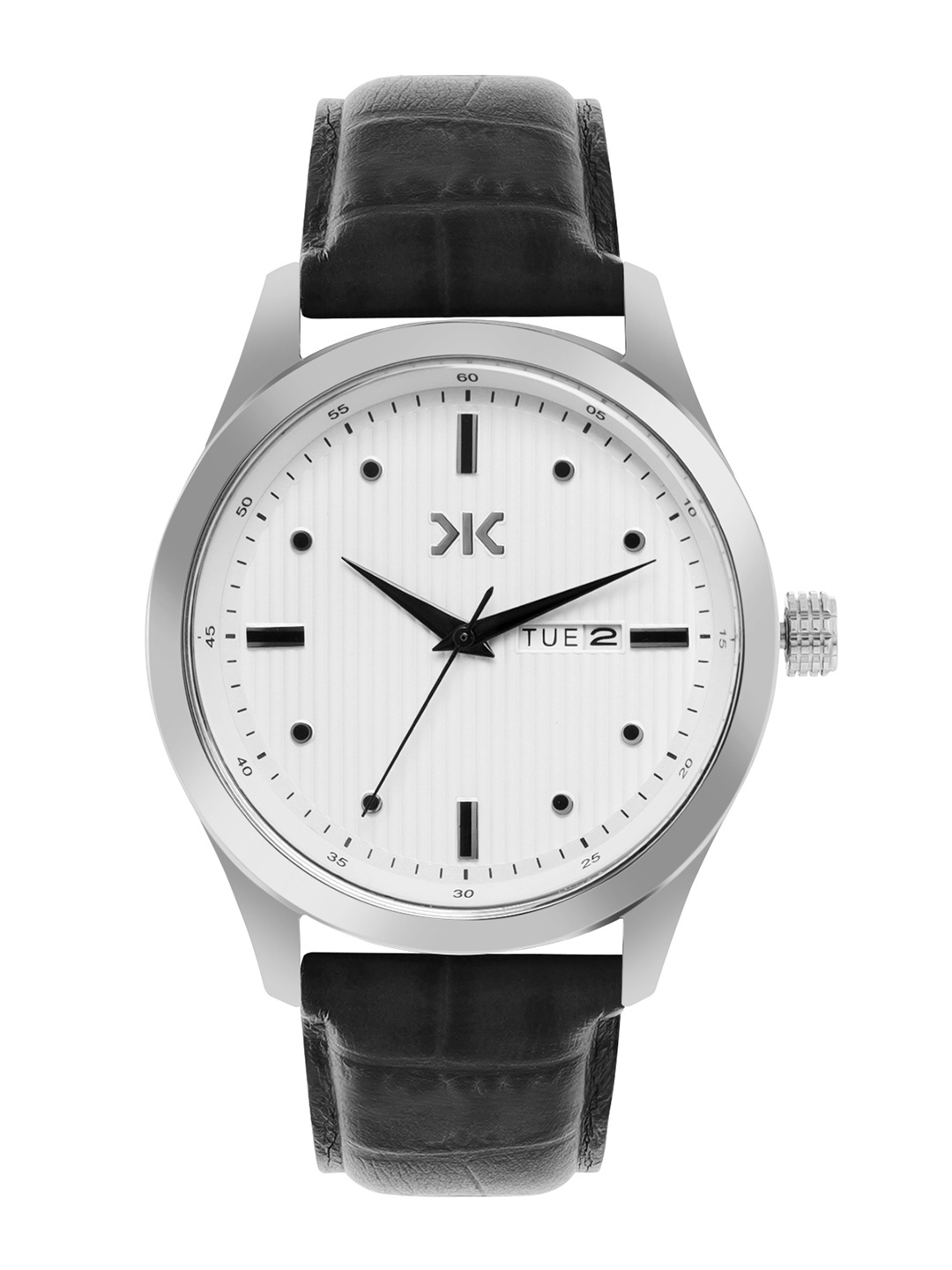 

Killer Men Brass Textured Dial Reset Time Analogue Watch KLMO77E, White