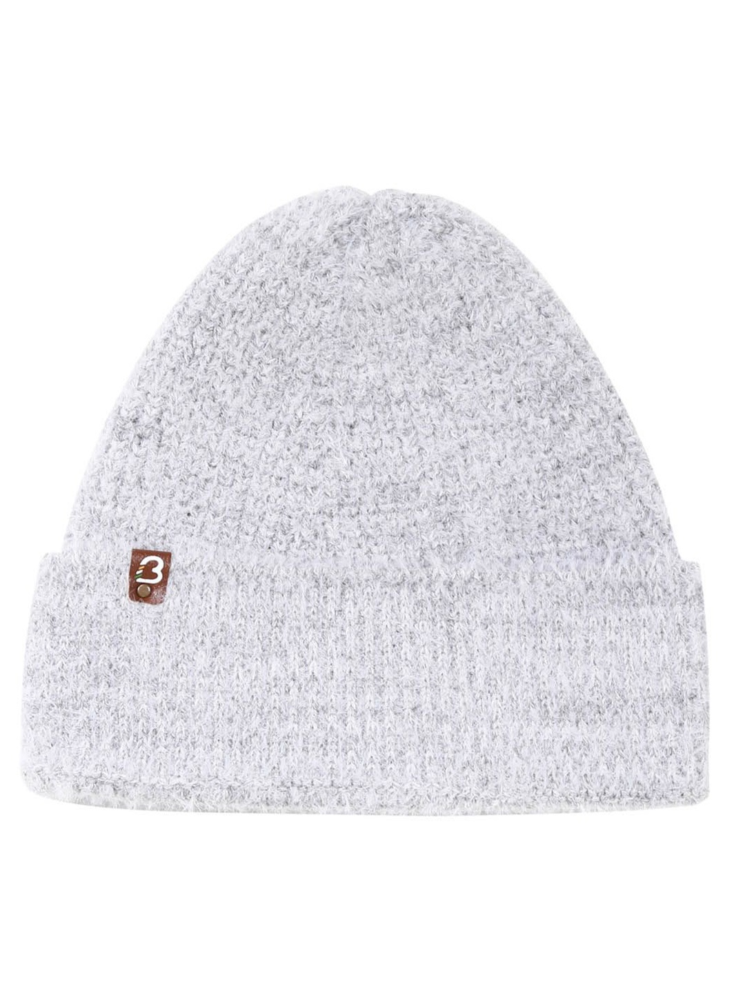

Bharatasya Men Rabbit Fur Beanie, Grey