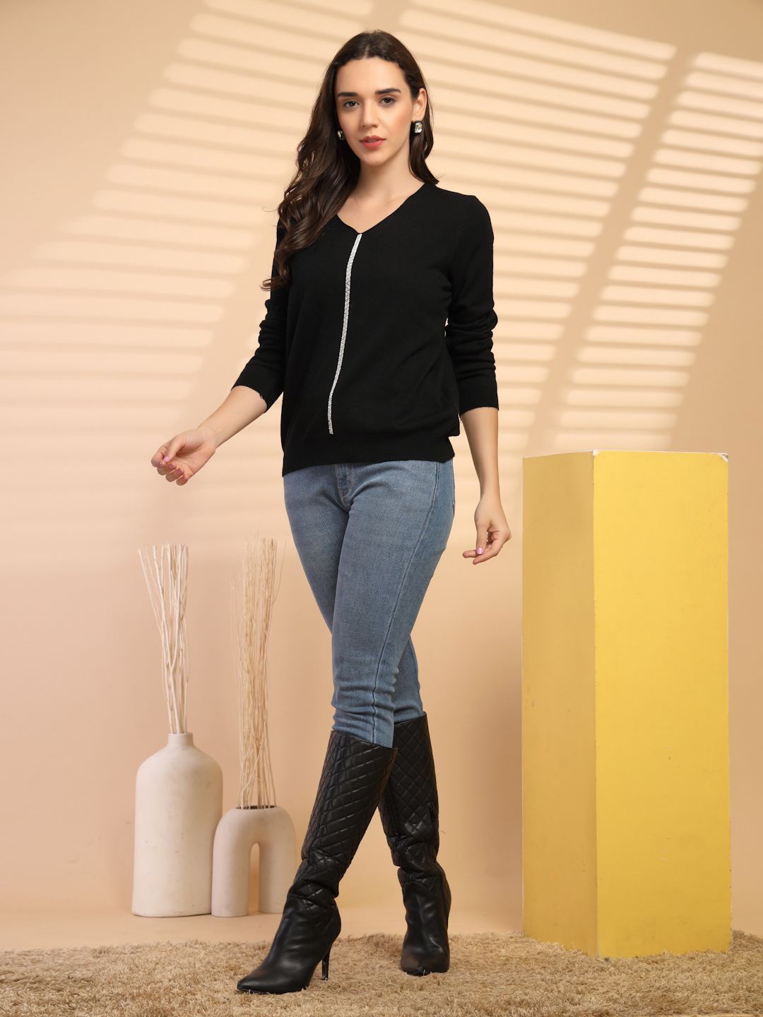 

Gipsy Women V-Neck Cardigan, Black