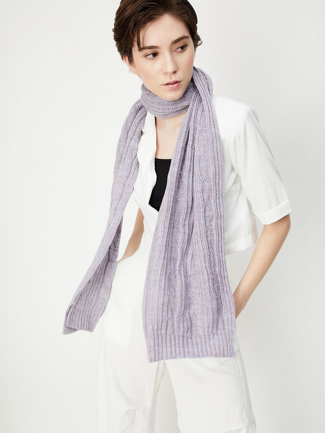 

max Women Acrylic Mufflers, Purple