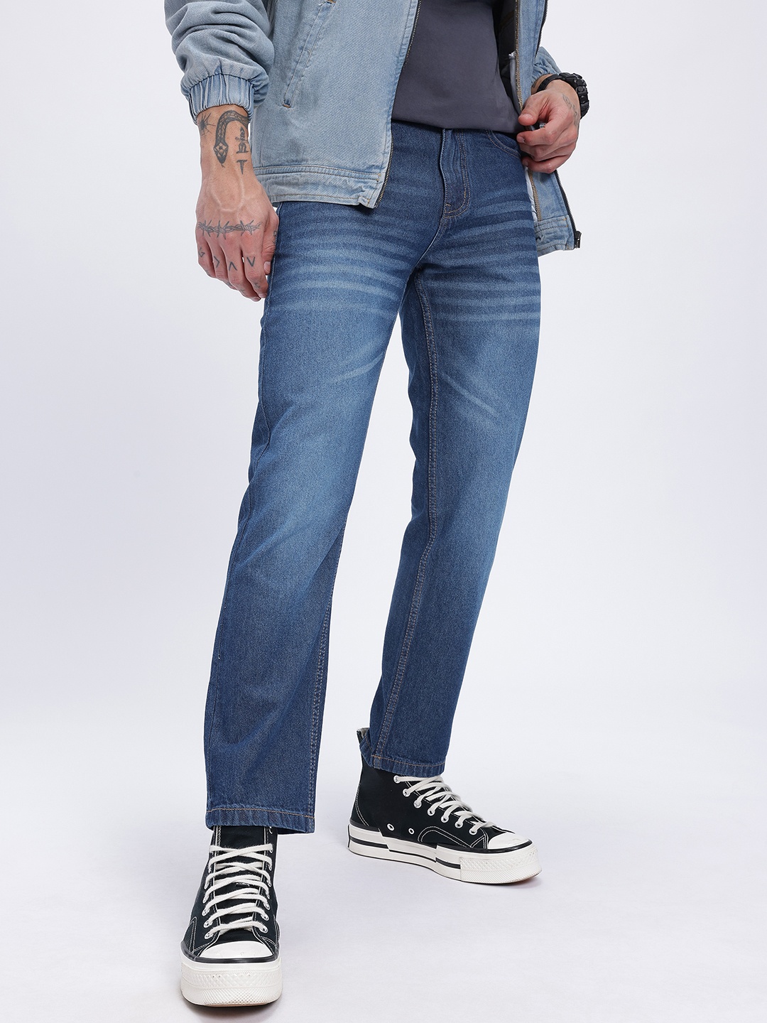 

glitchez Men Effortless Edge Relaxed Fit Jeans, Blue