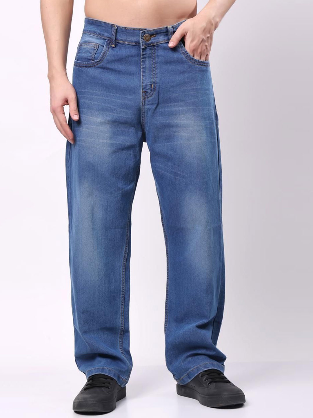 

Rend Men Relaxed Fit Heavy Fade Jeans, Blue
