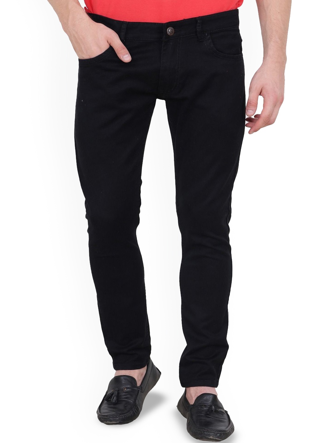 

Rend Men Cotton Slim Fit Jeans, Black