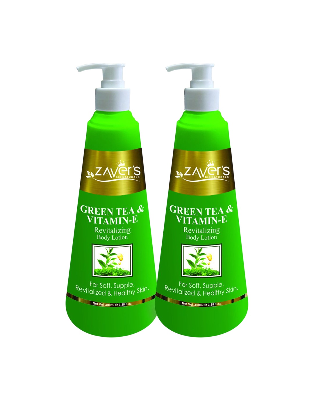 

Zavers Set Of 2 Green Tea & Vitamin-E Body Lotion - 400 ml Each, White