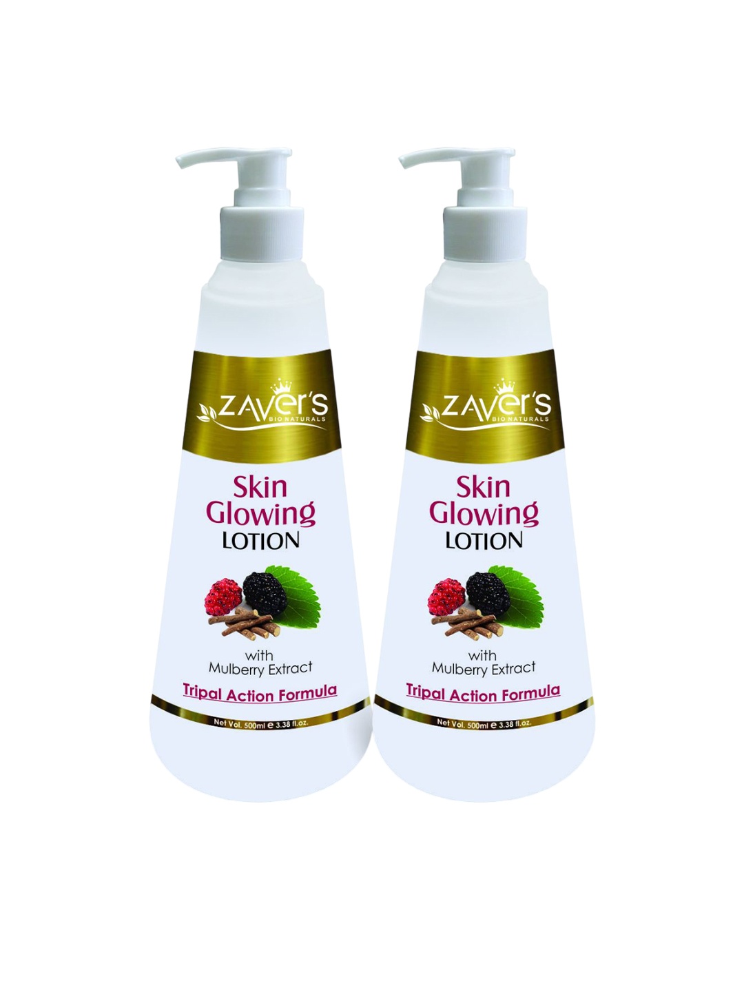 

Zavers Set Of 2 Skin Glowing Lotion With Mulberry Extract- 500 ml Each, White