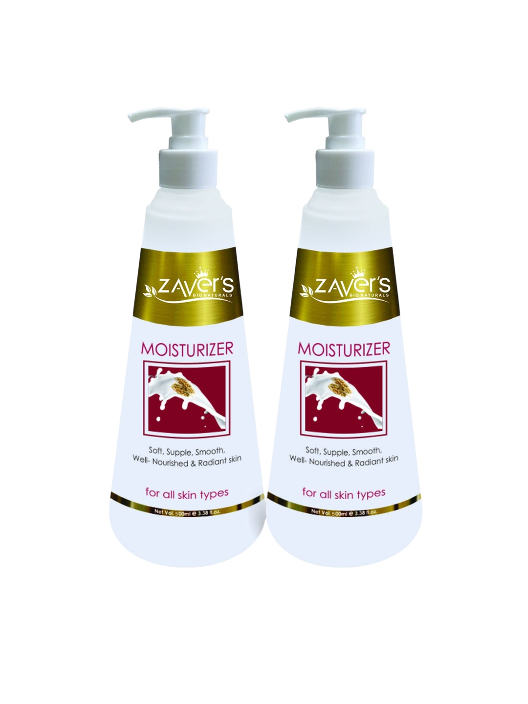 

Zavers Set Of 2 Skin Moisturizer Lotion - 500 ml Each, White
