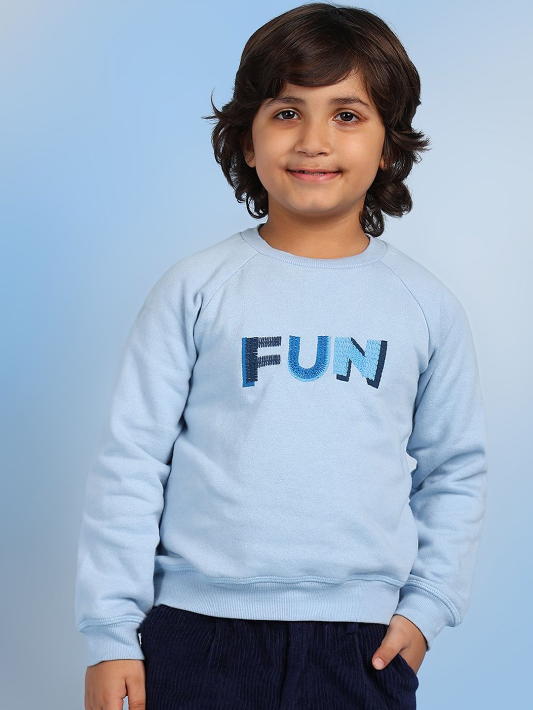 

BAESD Boys Round Neck Pullover Cotton Sweatshirt, Blue