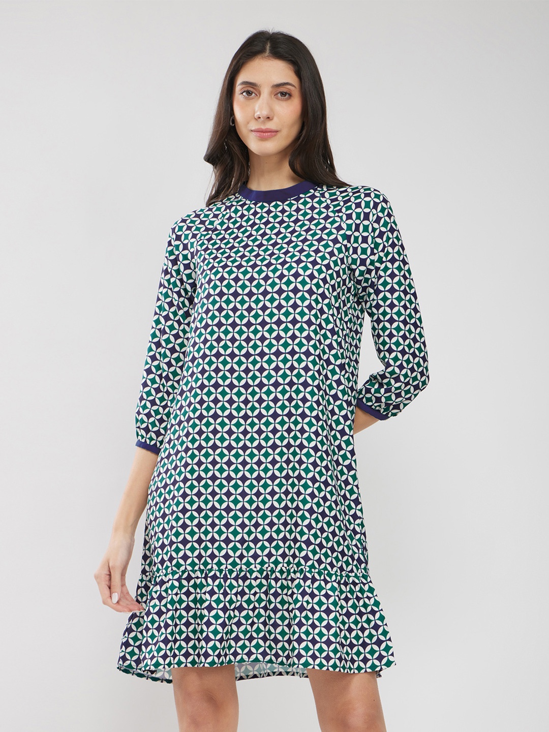 

FableStreet Women Printed A-Line Dress, Green