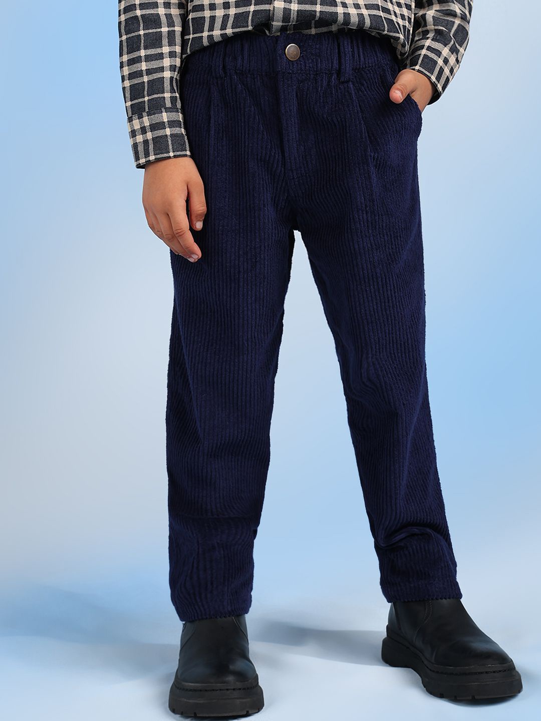 

BAESD Boys Cotton Regular Fit Trousers, Blue