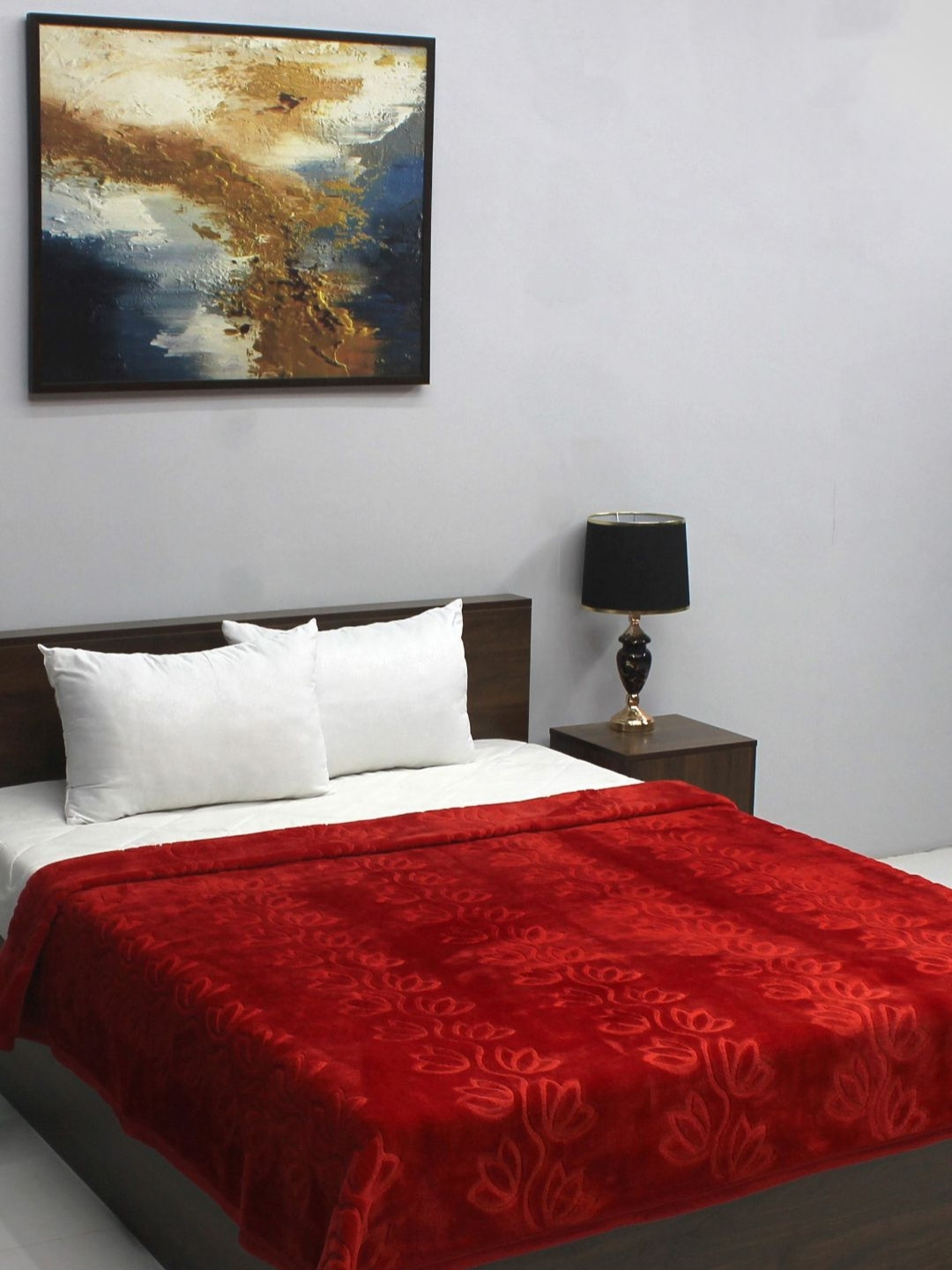 

Steve & Anderson Red & White Floral Mild Winter 270 GSM Double Bed Blanket