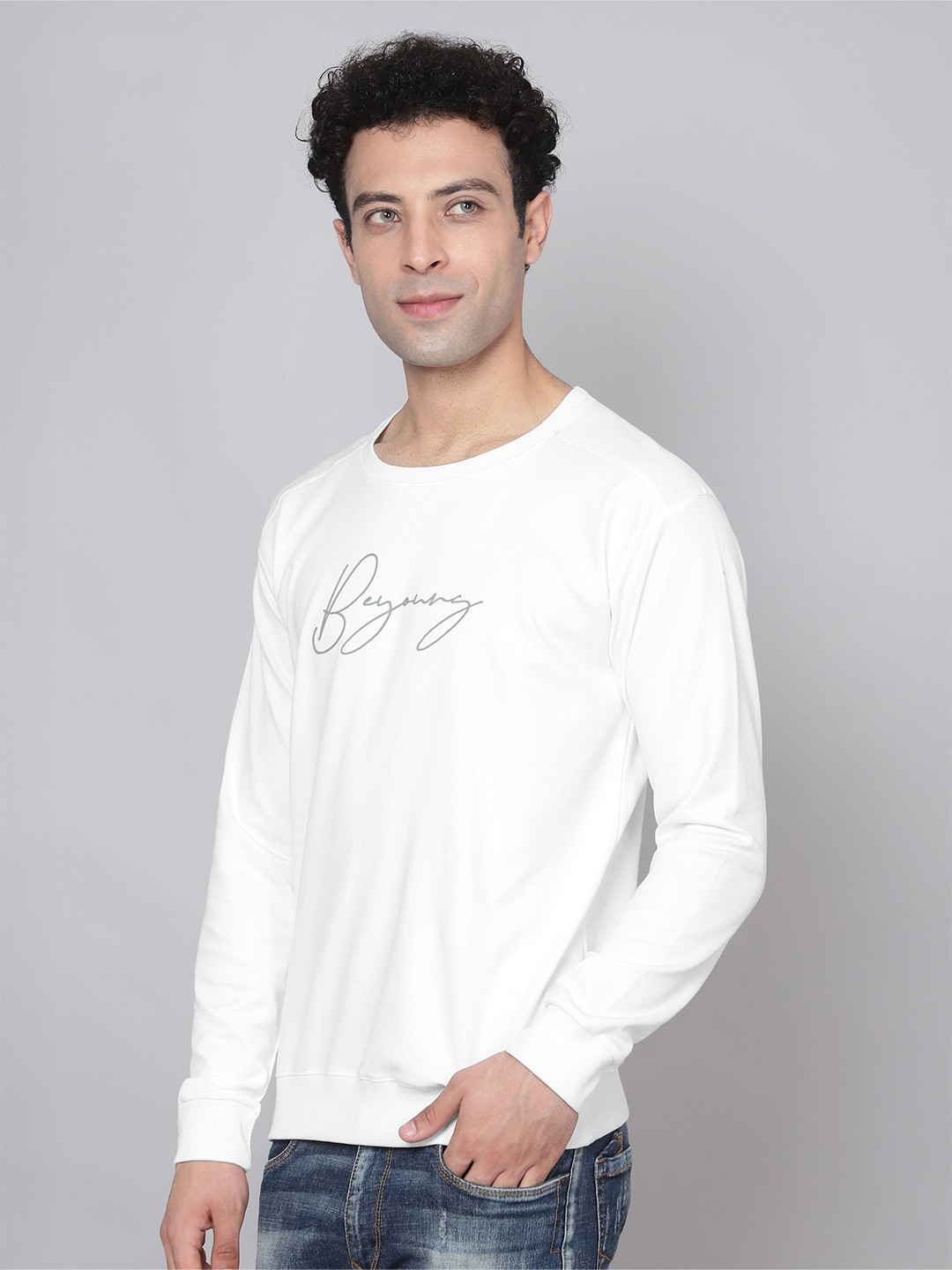 

Beyoung Men Sweatshirt, White