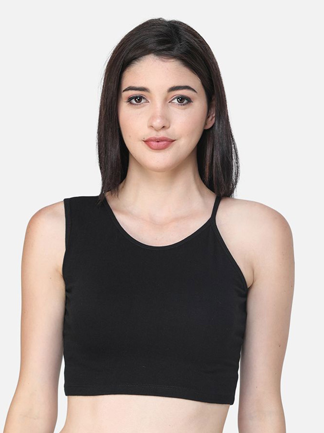 

BAESD Women Shoulder Straps Bralette Crop Top, Black