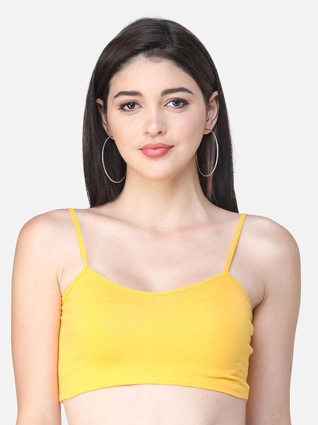 

BAESD Women Shoulder Straps Bralette Crop Top, Yellow