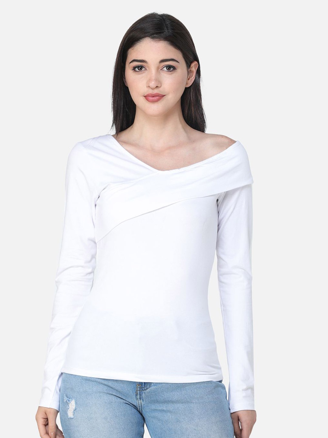 

BAESD Women V-Neck Top, White