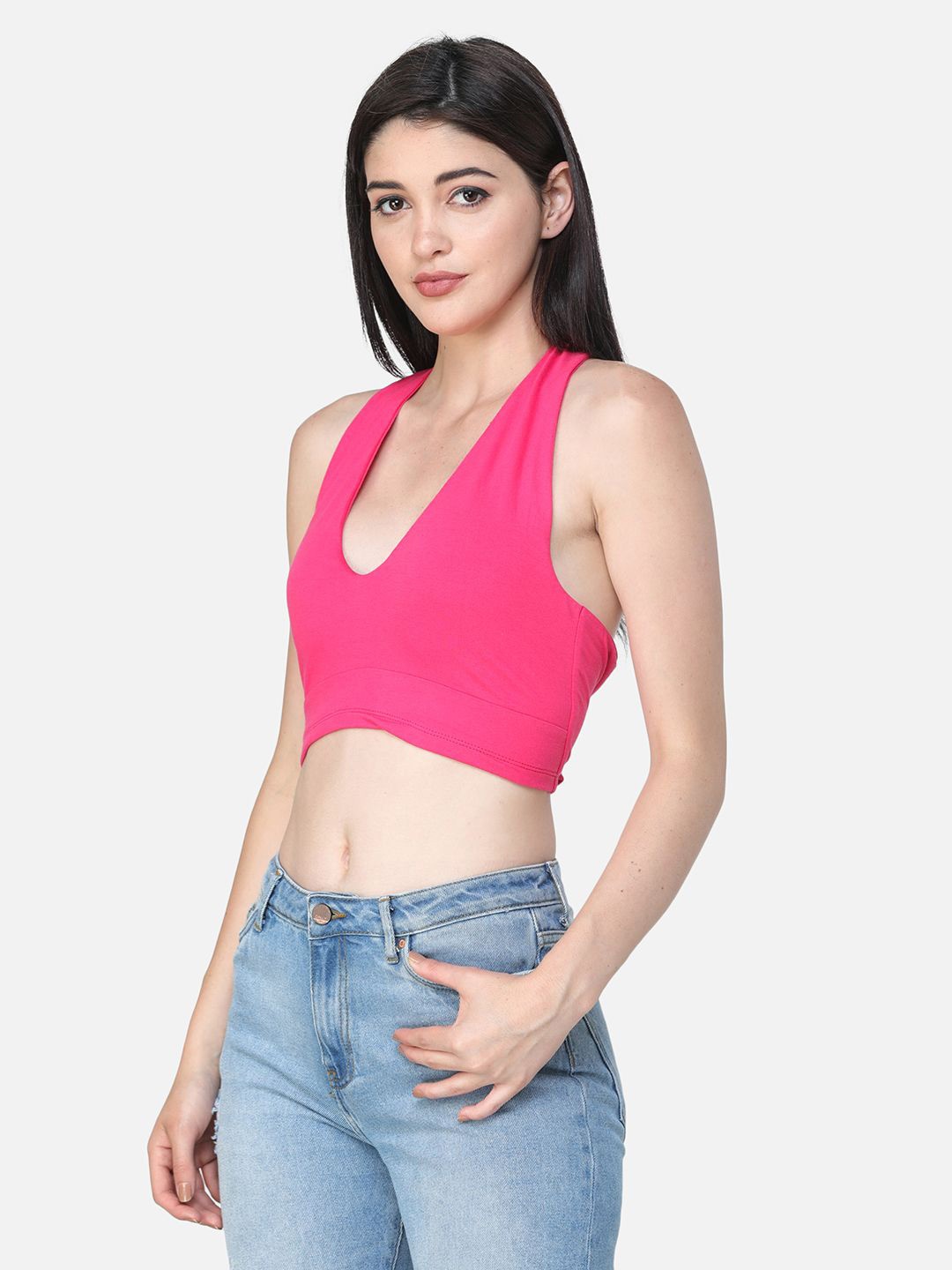 

BAESD Women Bralette Cotton Crop Top, Pink