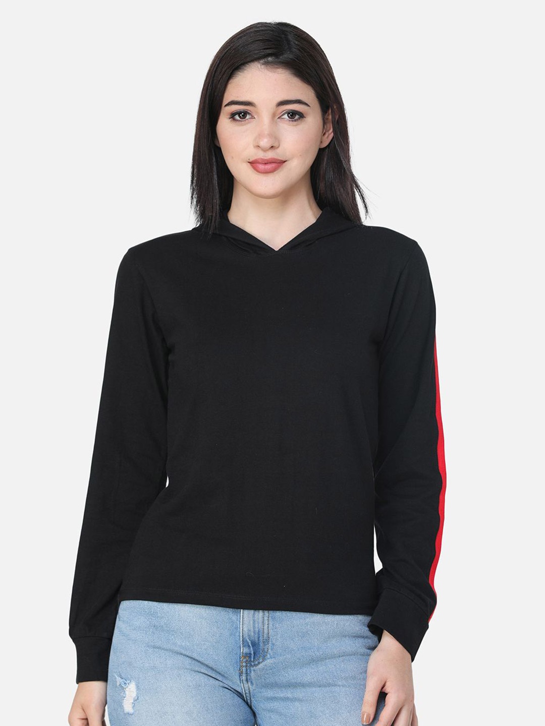 BAESD Women Hooded Top, Black