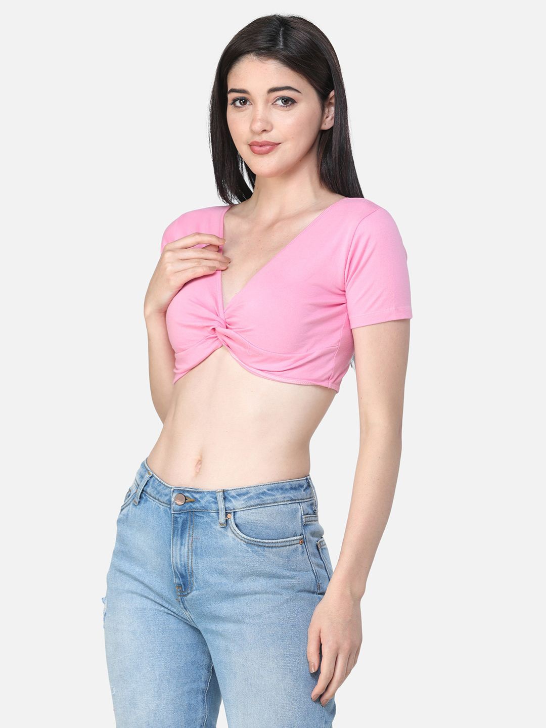 

BAESD Women Fitted Crop Top, Pink