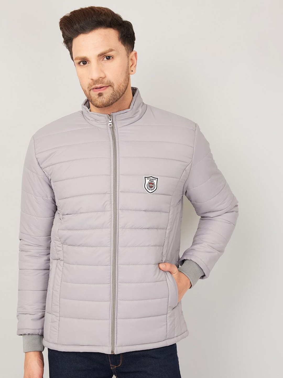 

Ben Martin Men Insulator Puffer Jacket with Patchwork, Grey