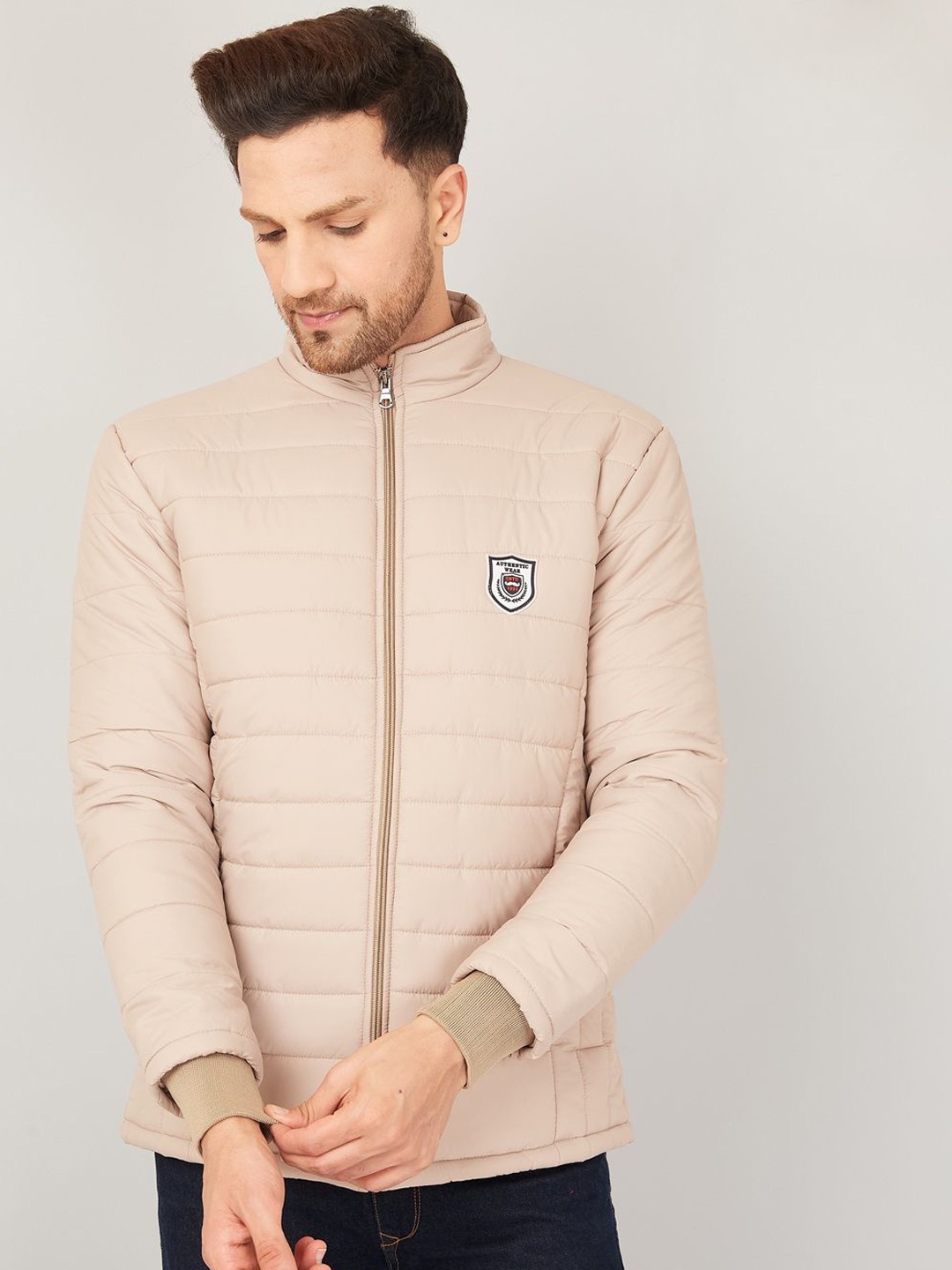 

Ben Martin Men Insulator Puffer Jacket with Patchwork, Cream