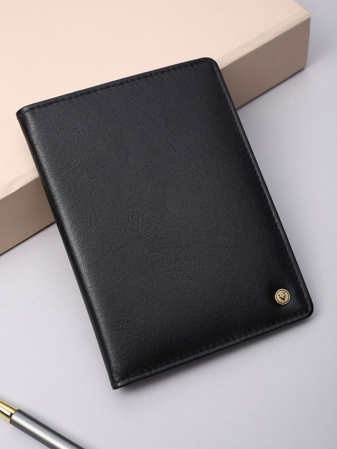 Allen Solly Men Leather Two Fold Wallet, Black