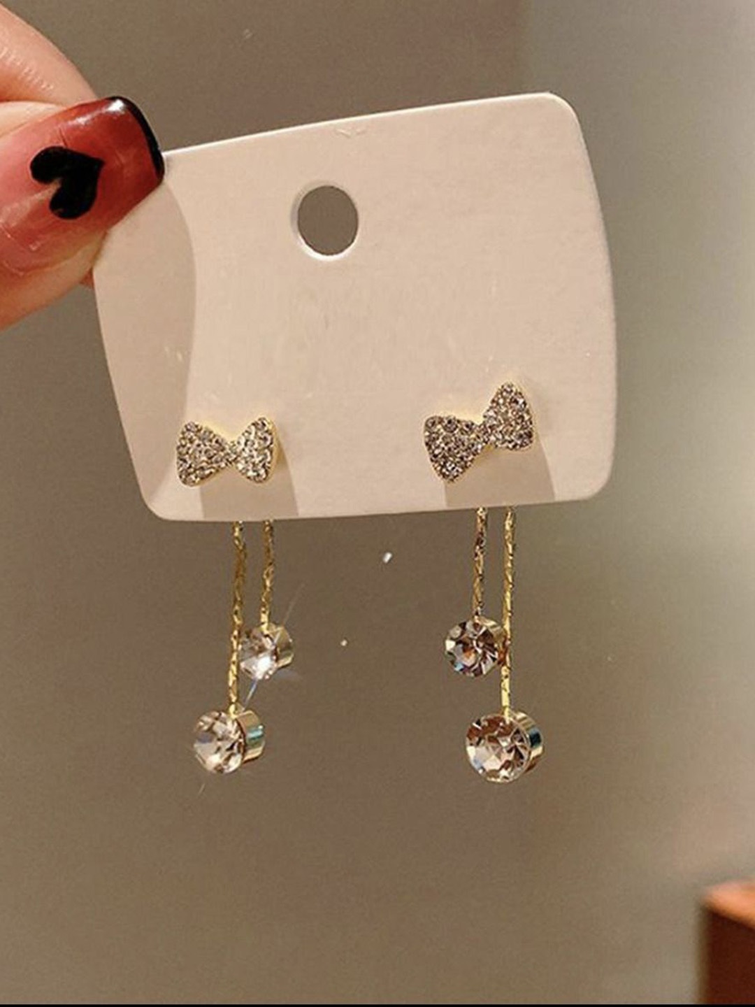 

Celestique Gold-Plated Contemporary Drop Earrings