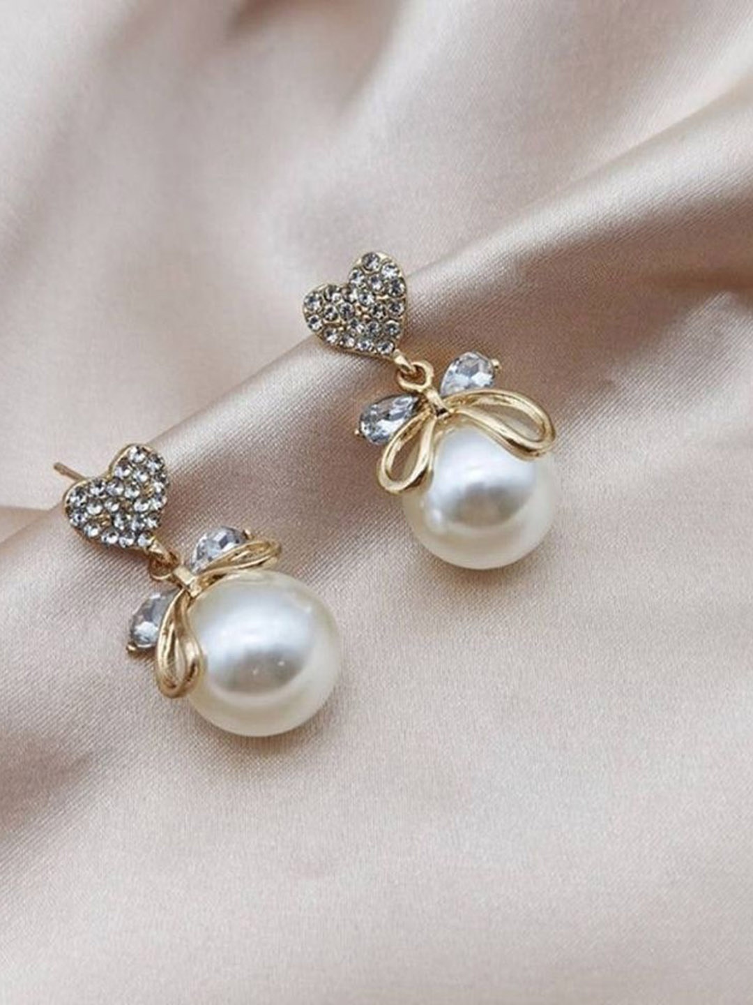 

Celestique Stone Studded Contemporary Drop Earrings, Gold