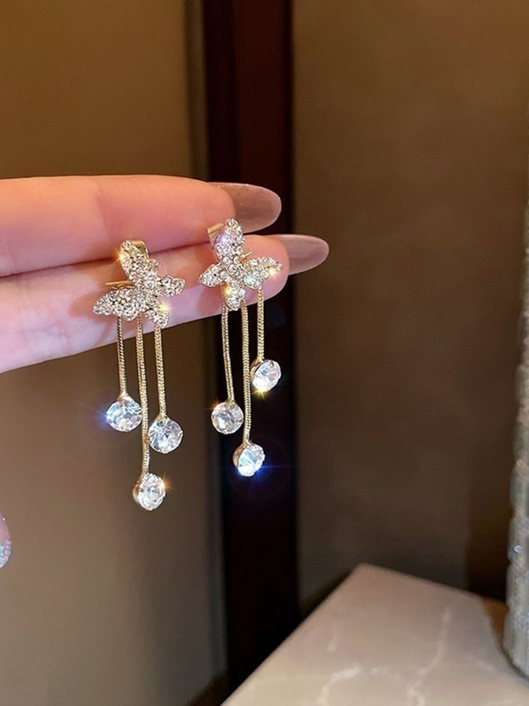 

Celestique Gold-Plated Butterfly Drop Earrings