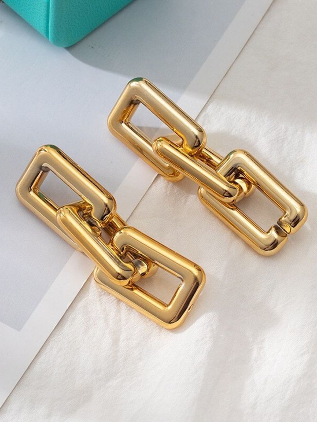 

Celestique Gold-Plated Contemporary Drop Earrings