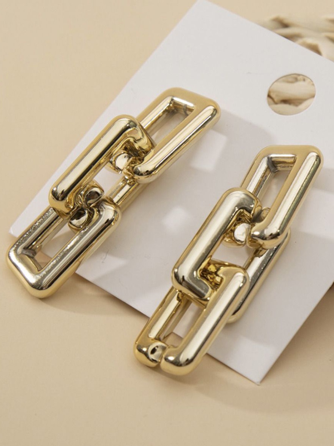 

Celestique Gold-Plated Contemporary Drop Earrings