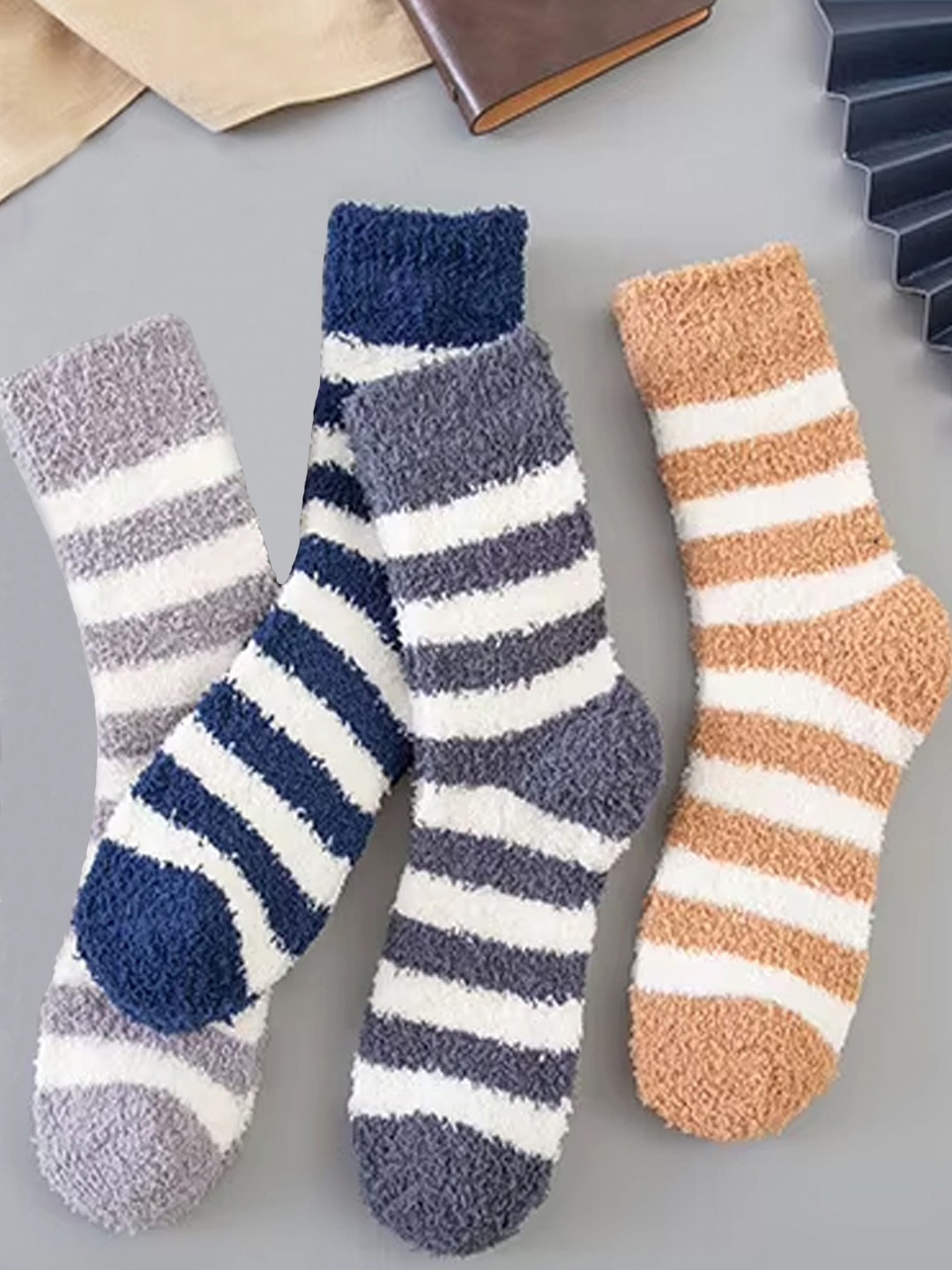 

FIMS Pack Of 4 Assorted Calf-Length Winter Socks, Blue