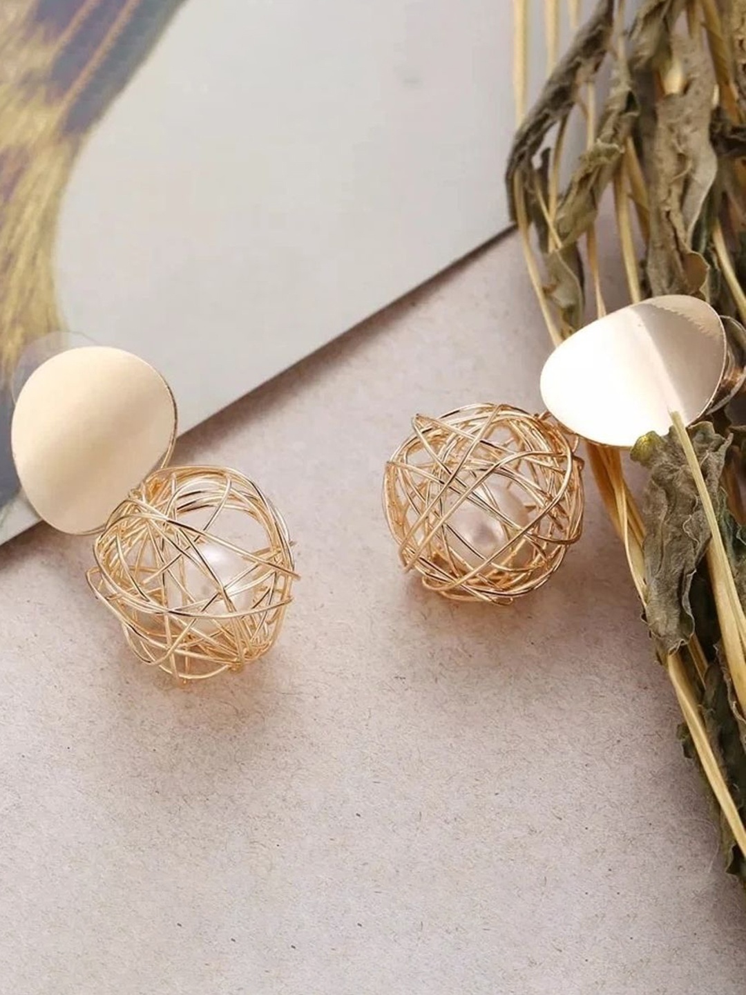 

Celestique Gold Plated Contemporary Drop Earrings