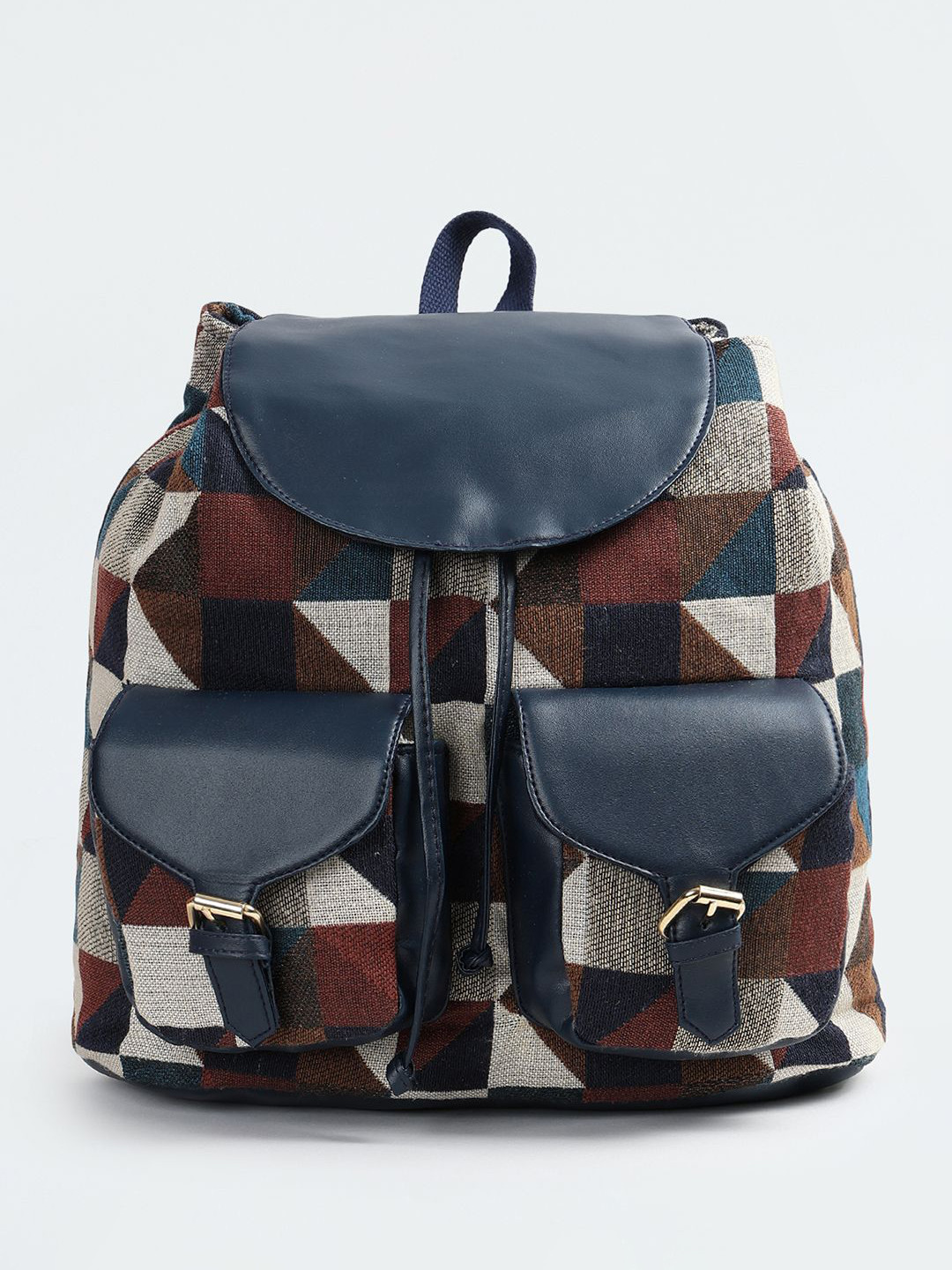 

max Women Geometric Backpack With Pocket Detailed, Blue
