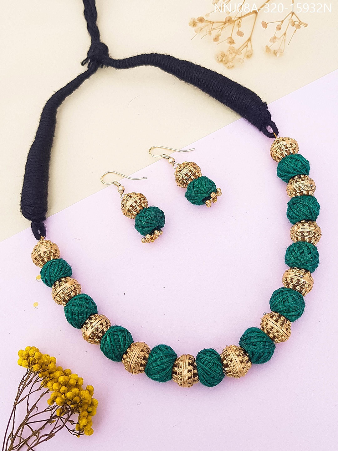 

GRIIHAM Gold Plated Beaded Jewellery Set