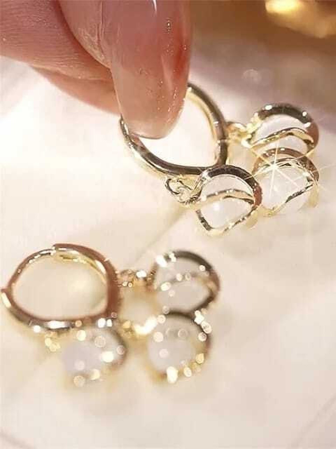 

Celestique Gold-Plated Contemporary Hoop Earrings
